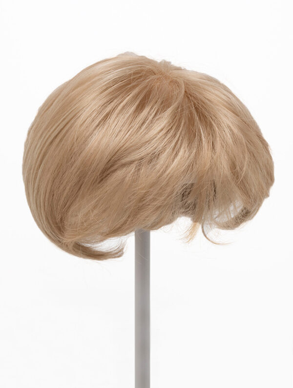 blonde wedge topper on wig stand